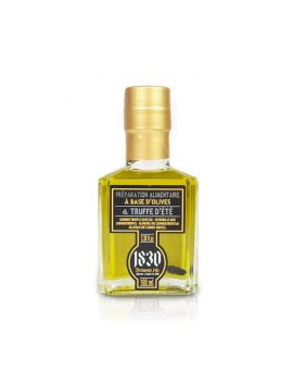 Huile d'olive avec morceaux de truffe d'été