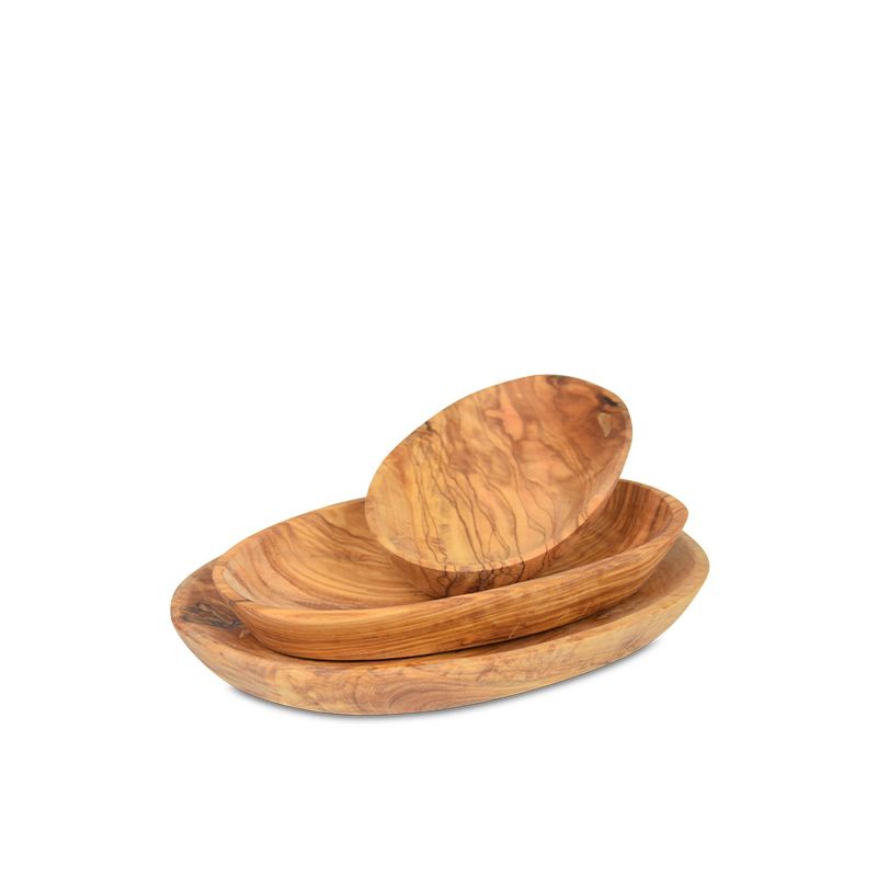 Lot De 3 Coupelles En Bois D'olivier – Naturelles, Faites Main, Tunisie, Réf 5260, Neuves